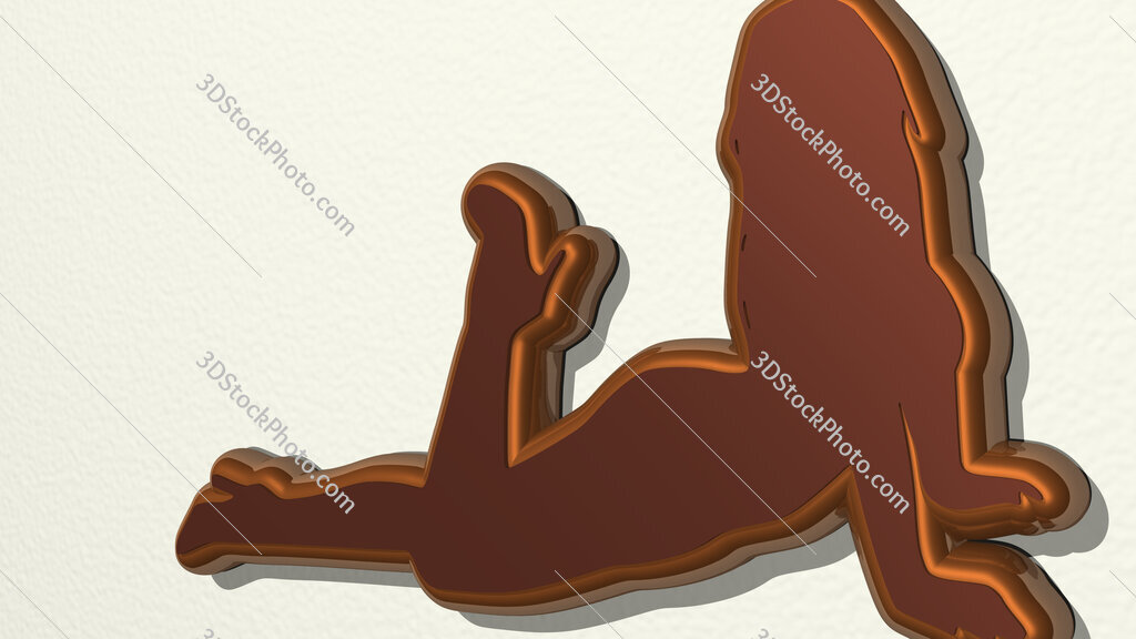 woman sexy pose on the floor 3D drawing icon