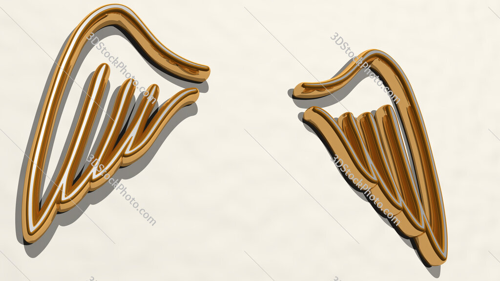 wing 3D drawing icon