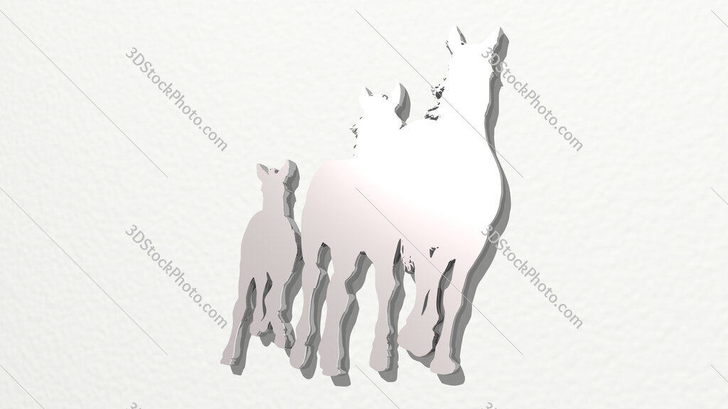 horse 3D drawing icon