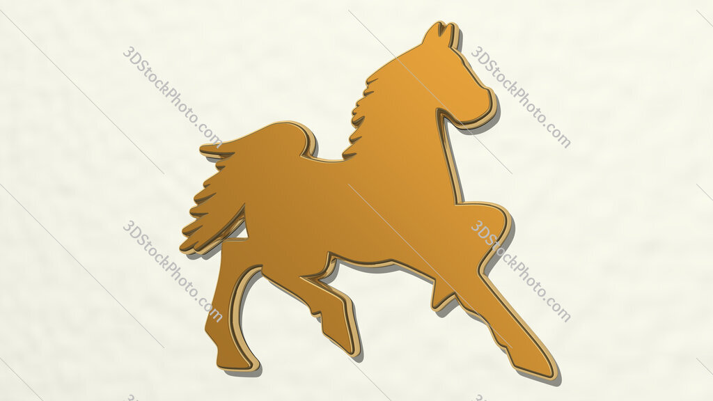 horse 3D drawing icon