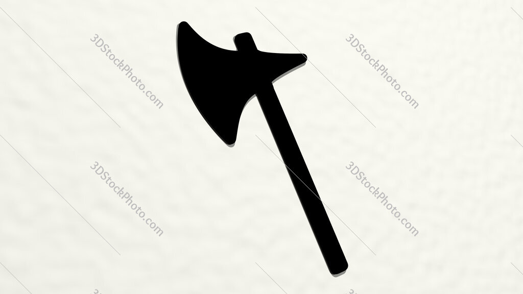 axe 3D drawing icon