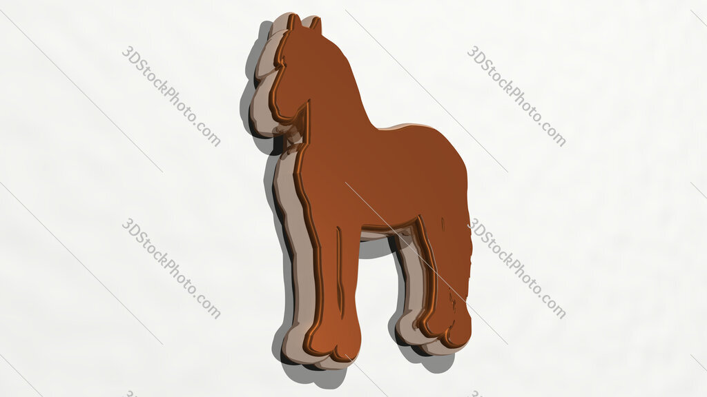 horse 3D drawing icon