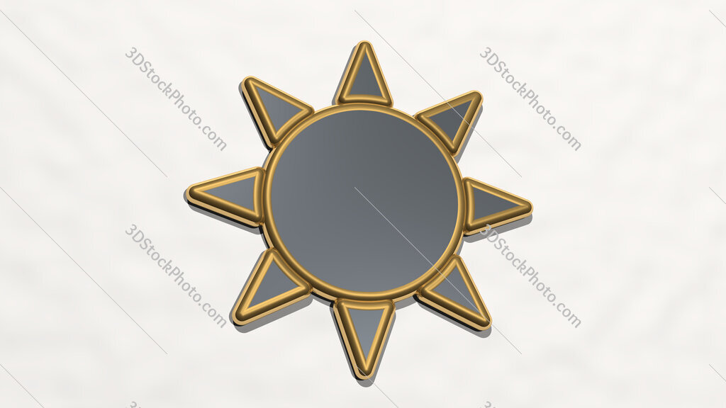 sun 3D drawing icon