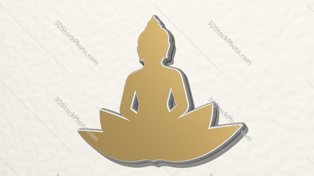 Buddha statue 3D drawing icon