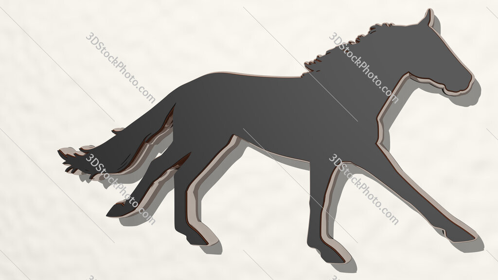 horse 3D drawing icon