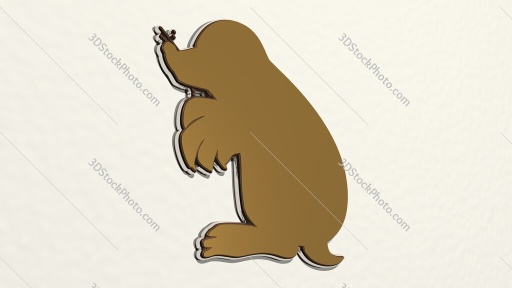 small mole animal 3D drawing icon