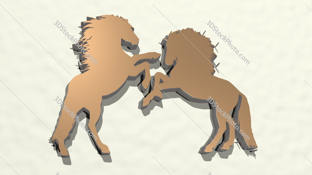 horse 3D drawing icon