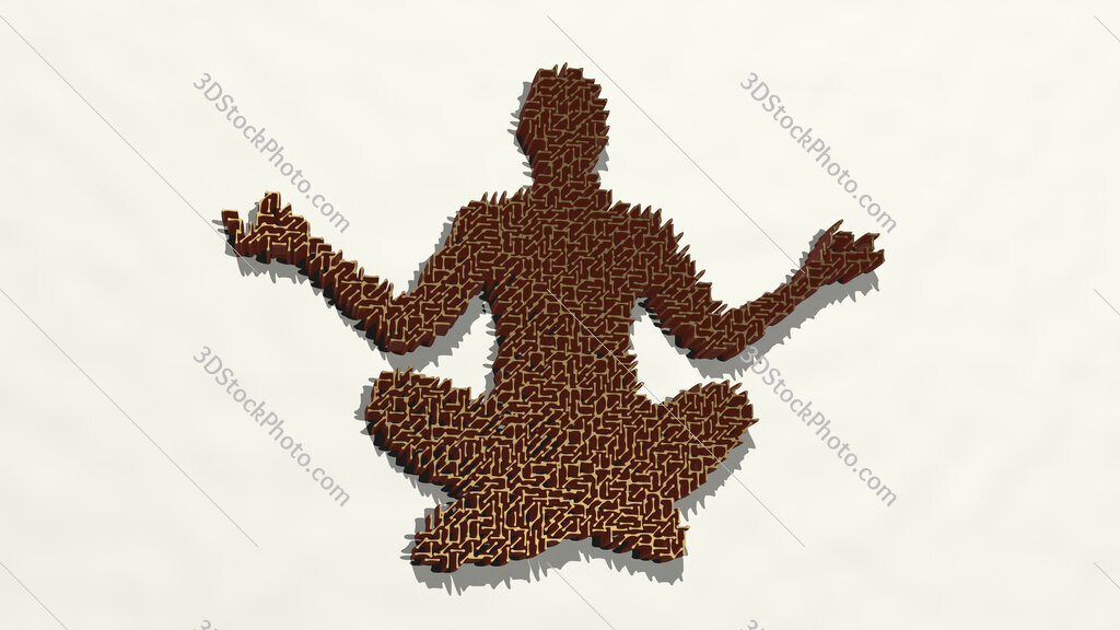 yoga position made by nailrs 3D drawing icon