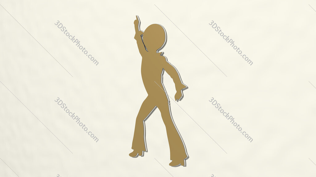 black woman dancing 3D drawing icon