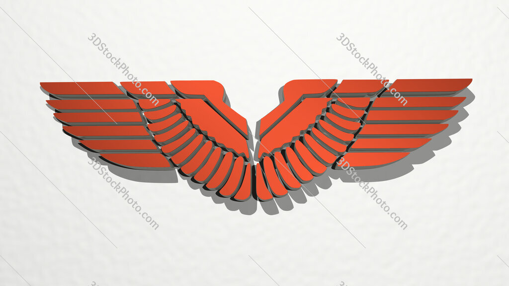 wings 3D drawing icon