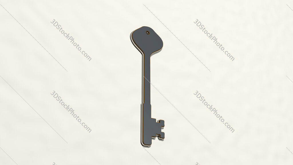 key 3D drawing icon