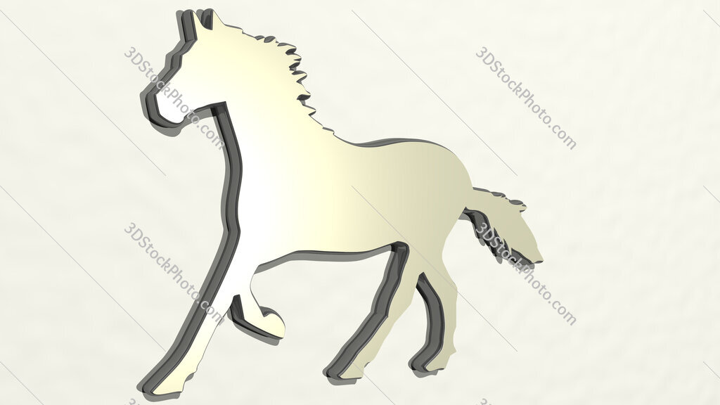 horse 3D drawing icon