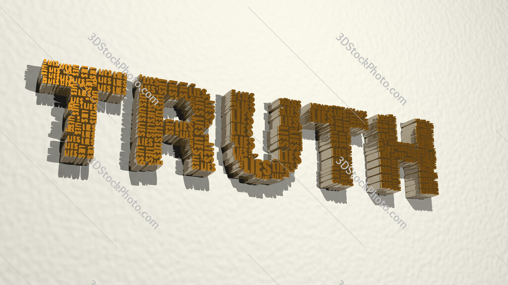 TRUTH word 3D drawing icon