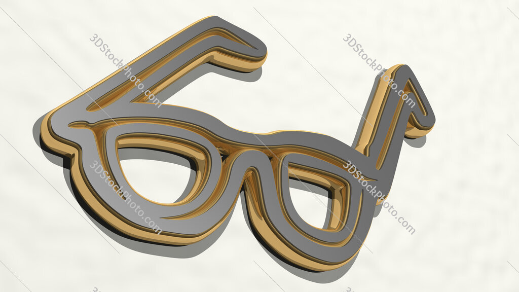 glasses 3D drawing icon
