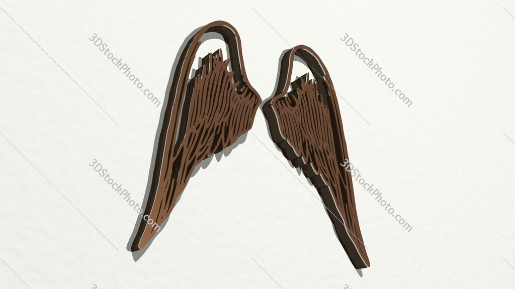 wings 3D drawing icon