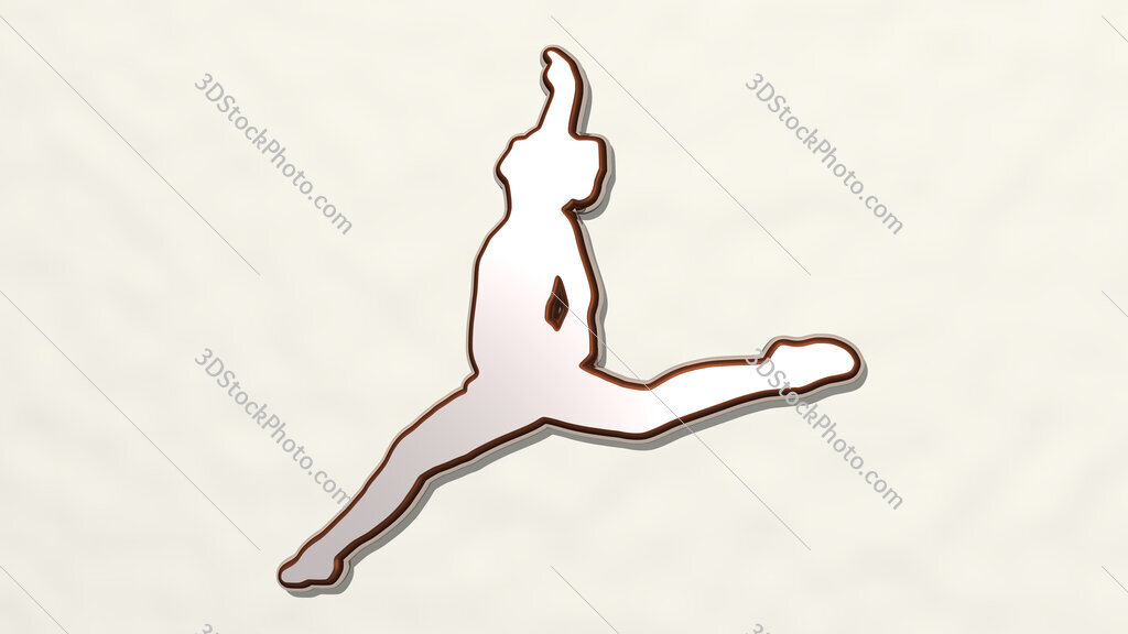 girl dancing 3D drawing icon