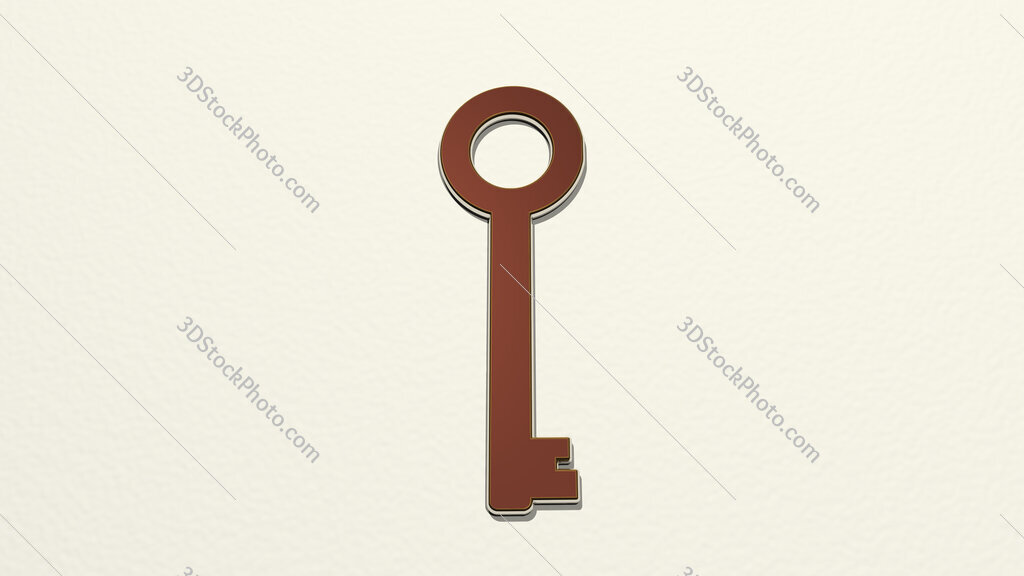 key 3D drawing icon