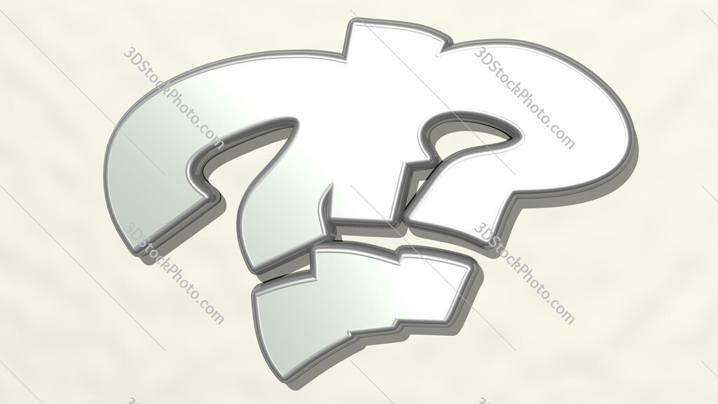 question marks 3D drawing icon