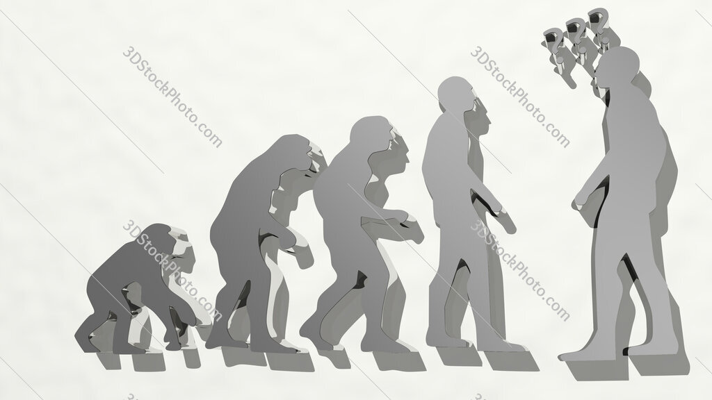 question of evolution of human 3D drawing icon