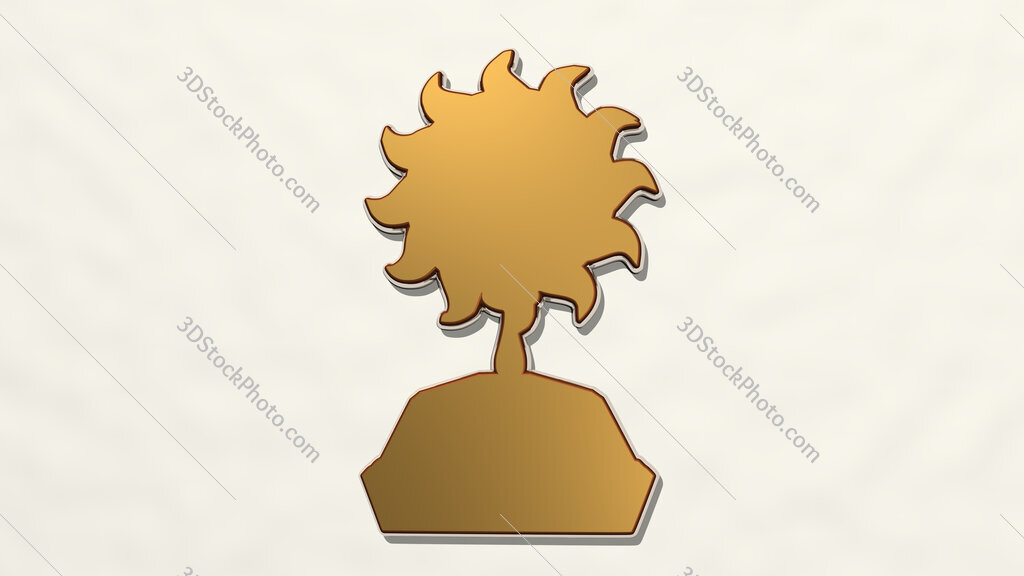 trophy 3D drawing icon