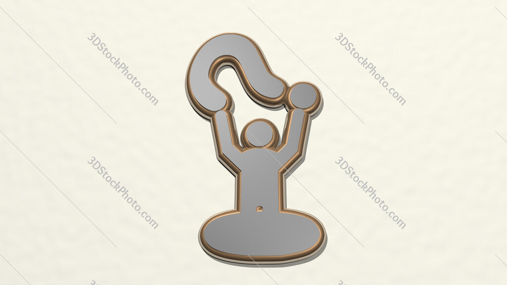 man with question mark 3D drawing icon