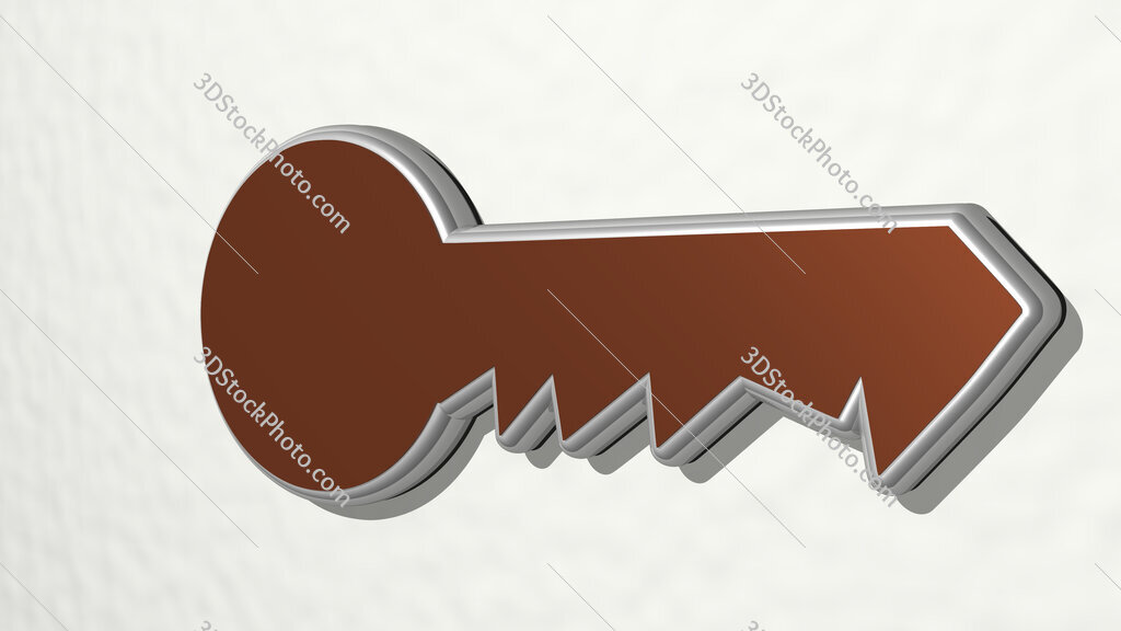 key 3D drawing icon