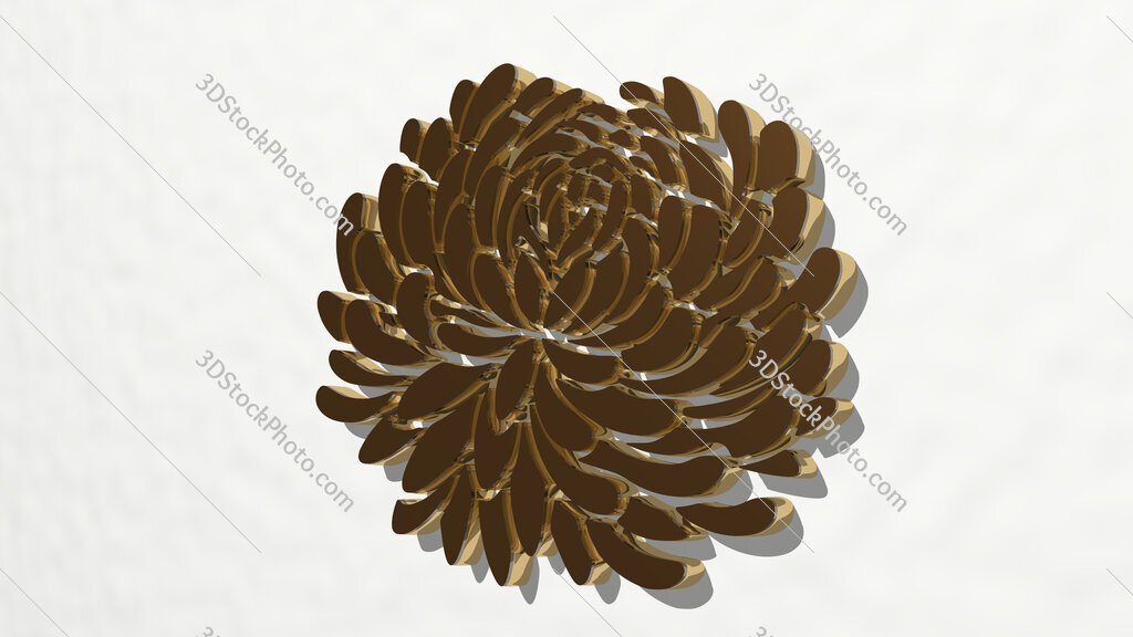 flower 3D drawing icon