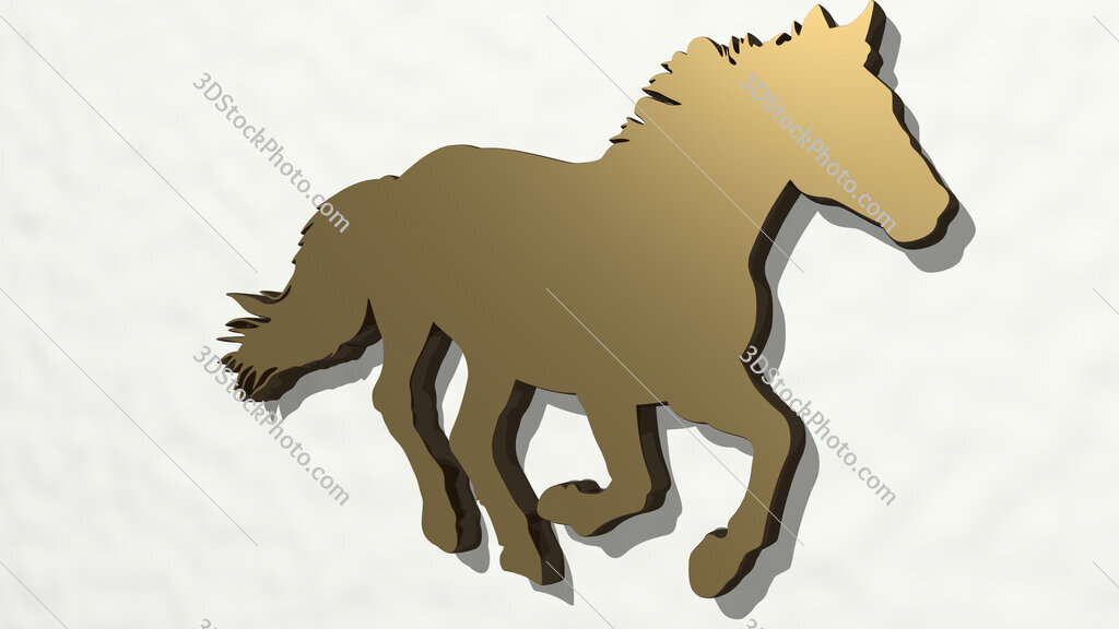 horse 3D drawing icon