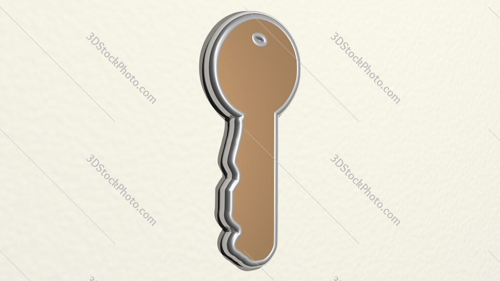 key 3D drawing icon