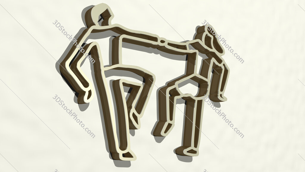 dancing 3D drawing icon