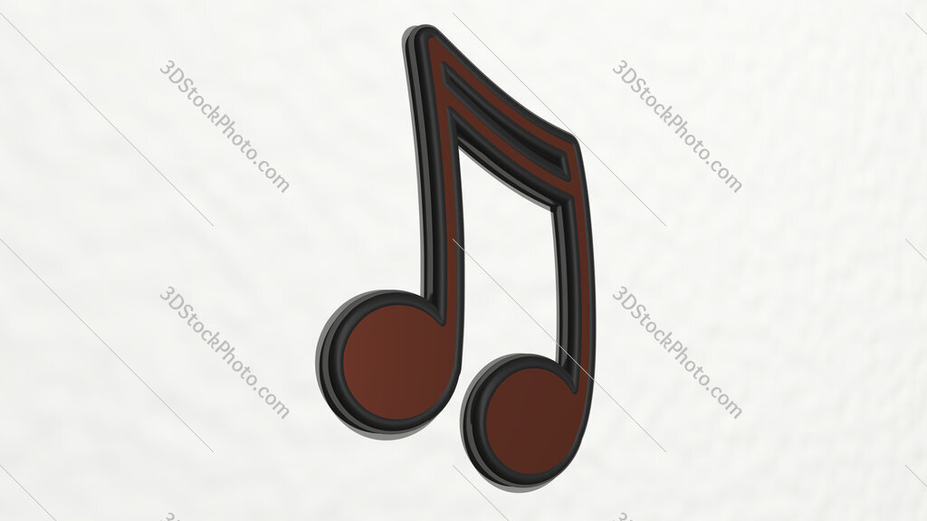 music 3D drawing icon