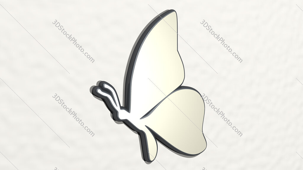 butterfly 3D drawing icon