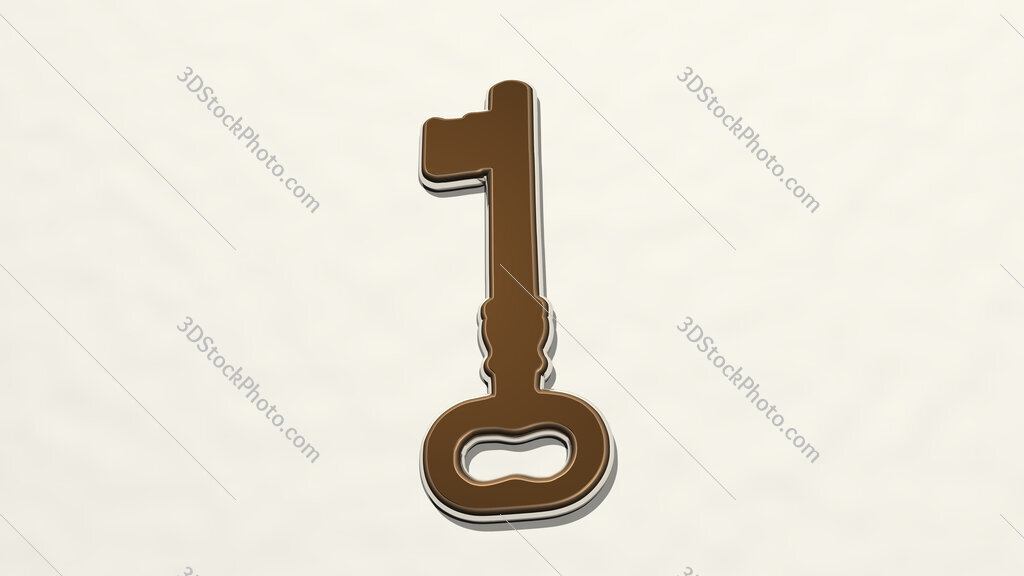 key 3D drawing icon
