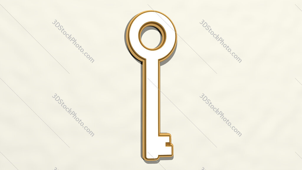 key 3D drawing icon
