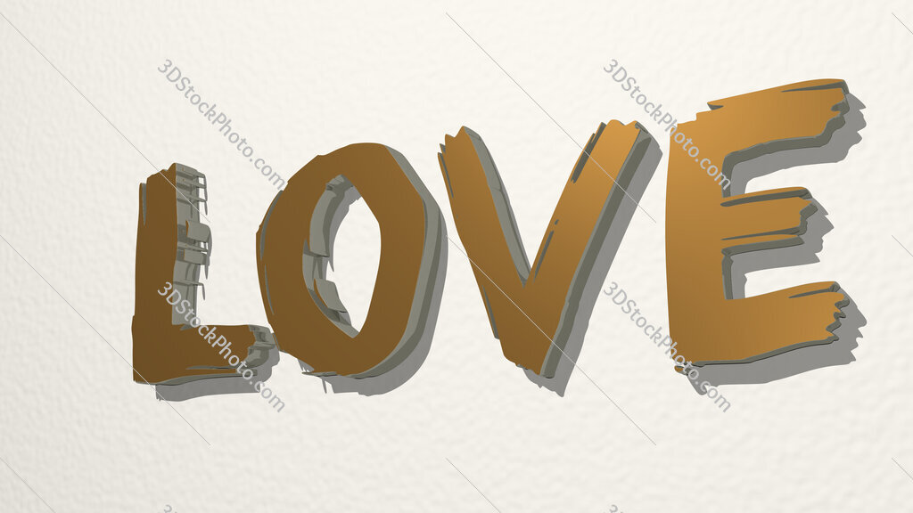 Love word 3D drawing icon