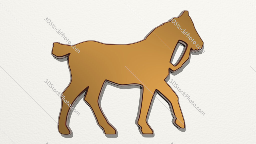 horse 3D drawing icon