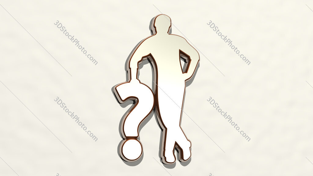 man with question mark 3D drawing icon