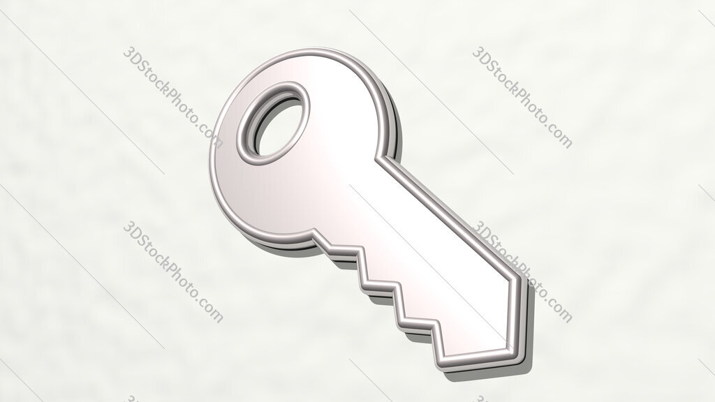 key 3D drawing icon