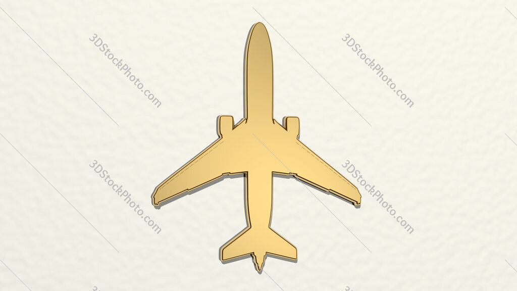 aeroplane vertical 3D drawing icon