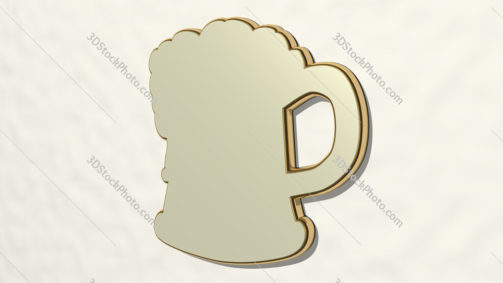 mug of beer 3D drawing icon