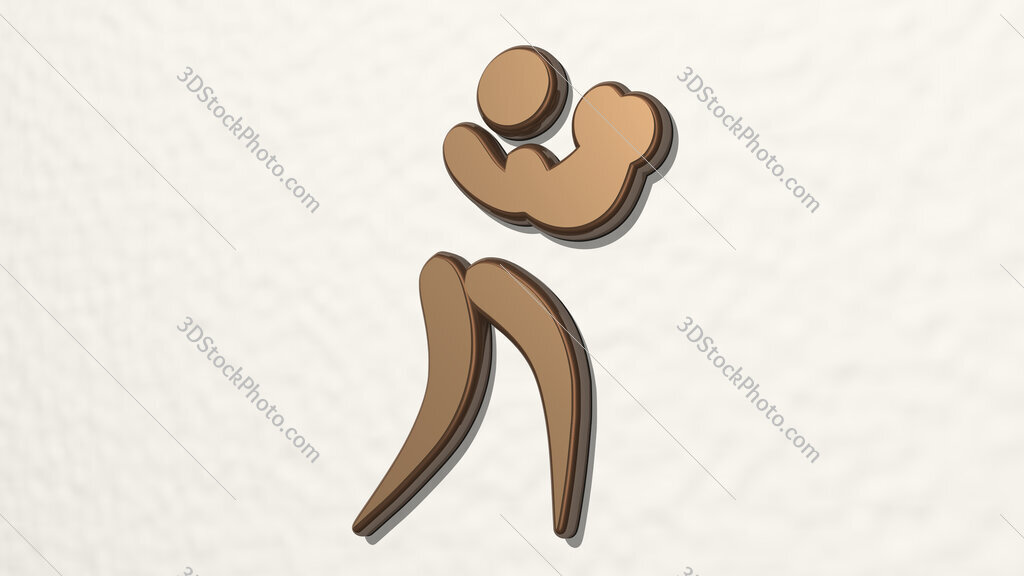 athletic boxing sign 3D drawing icon