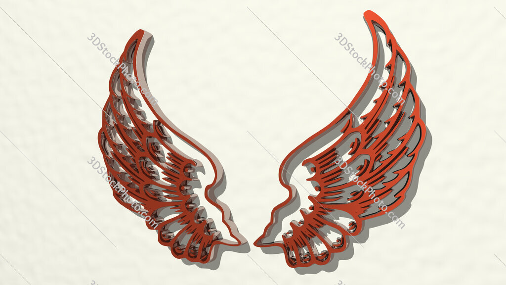 eagle wings 3D drawing icon