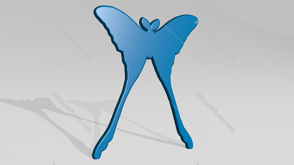 butterfly 3D icon casting shadow