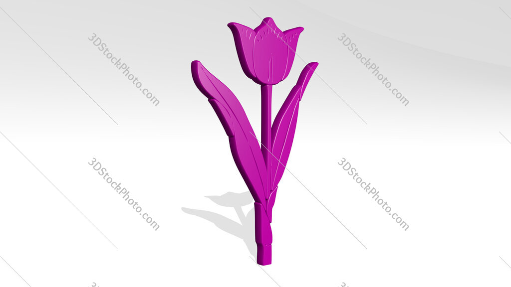 floral 3D icon casting shadow