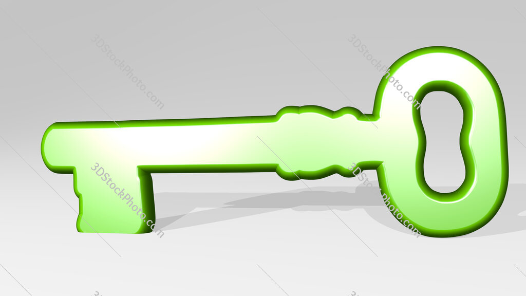 key 3D icon casting shadow