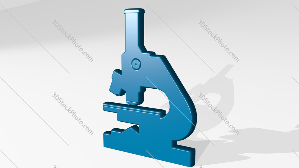 microscope 3D icon casting shadow