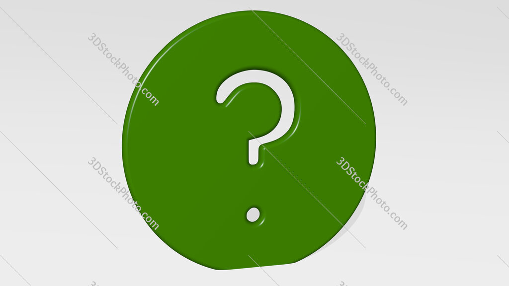 question mark 3D icon casting shadow