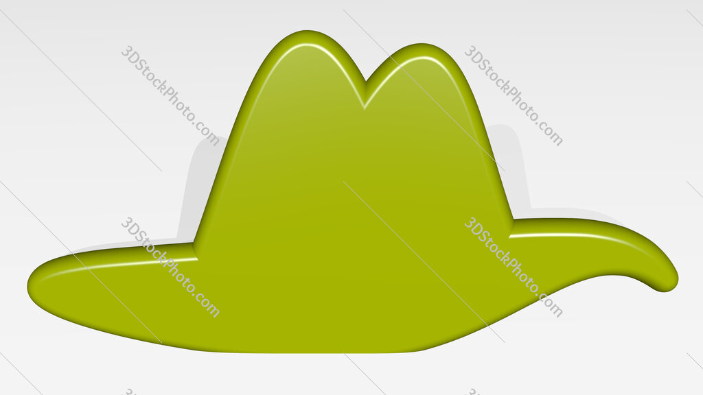 hat 3D icon casting shadow