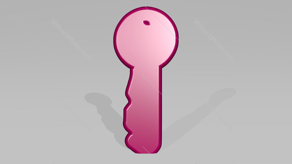 key 3D icon casting shadow