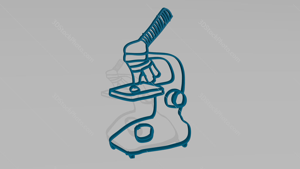 microscope 3D icon casting shadow